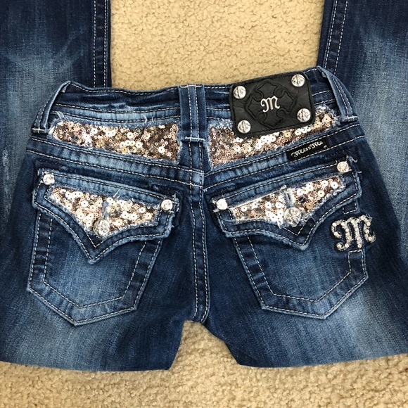 Miss Me Denim - Miss me blingy sequined boot jeans size 23 short